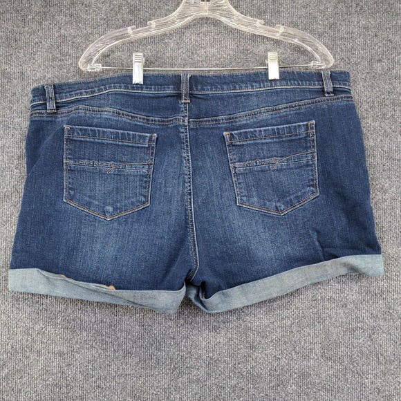 Soho Womens Jean Shorts Blue Size 18 Denim Pockets Cuffed Hems - Picture 3 of 11